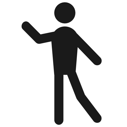 Walking Stick Figure Icon