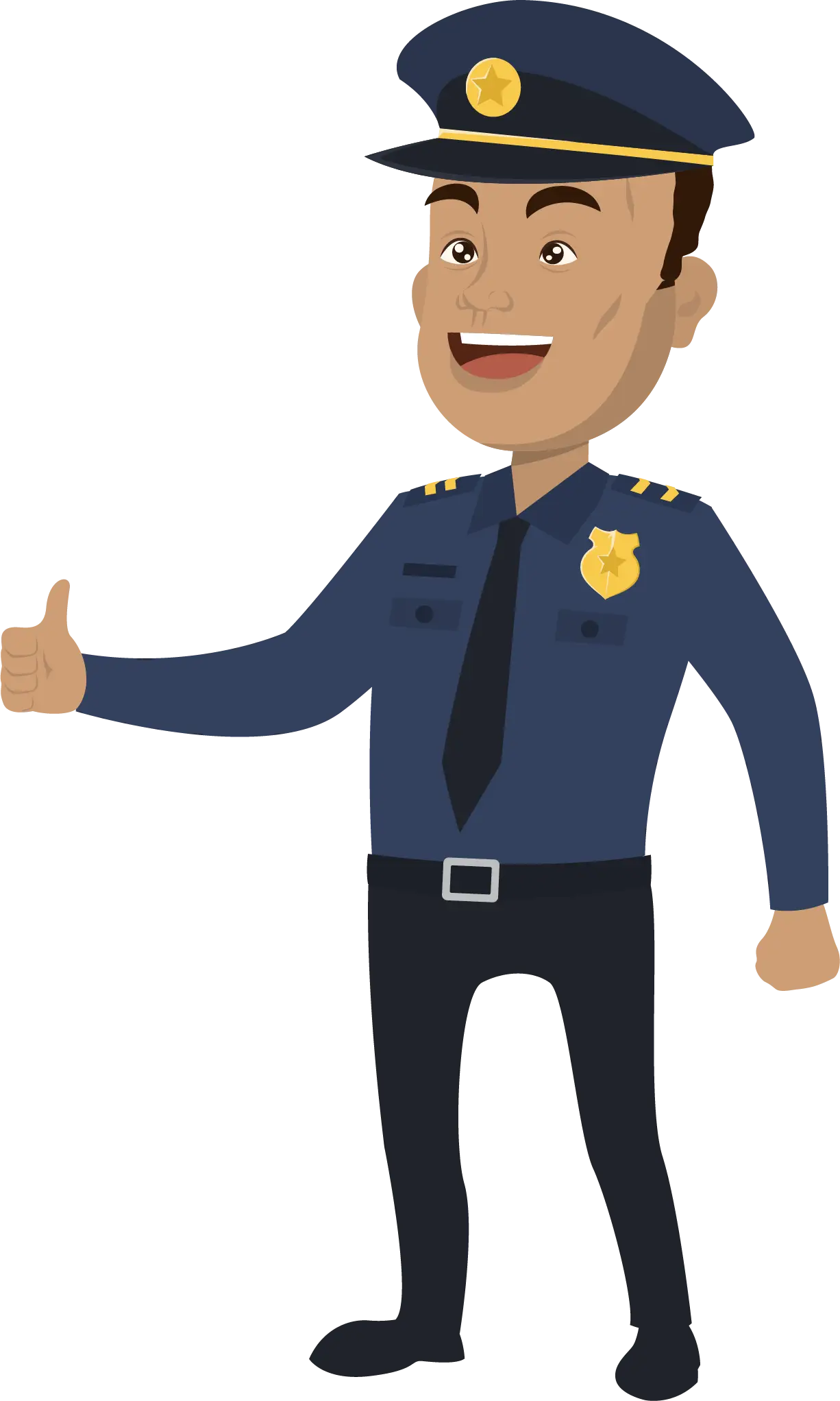 Cartoon Police Officer Giving Thumbs Up