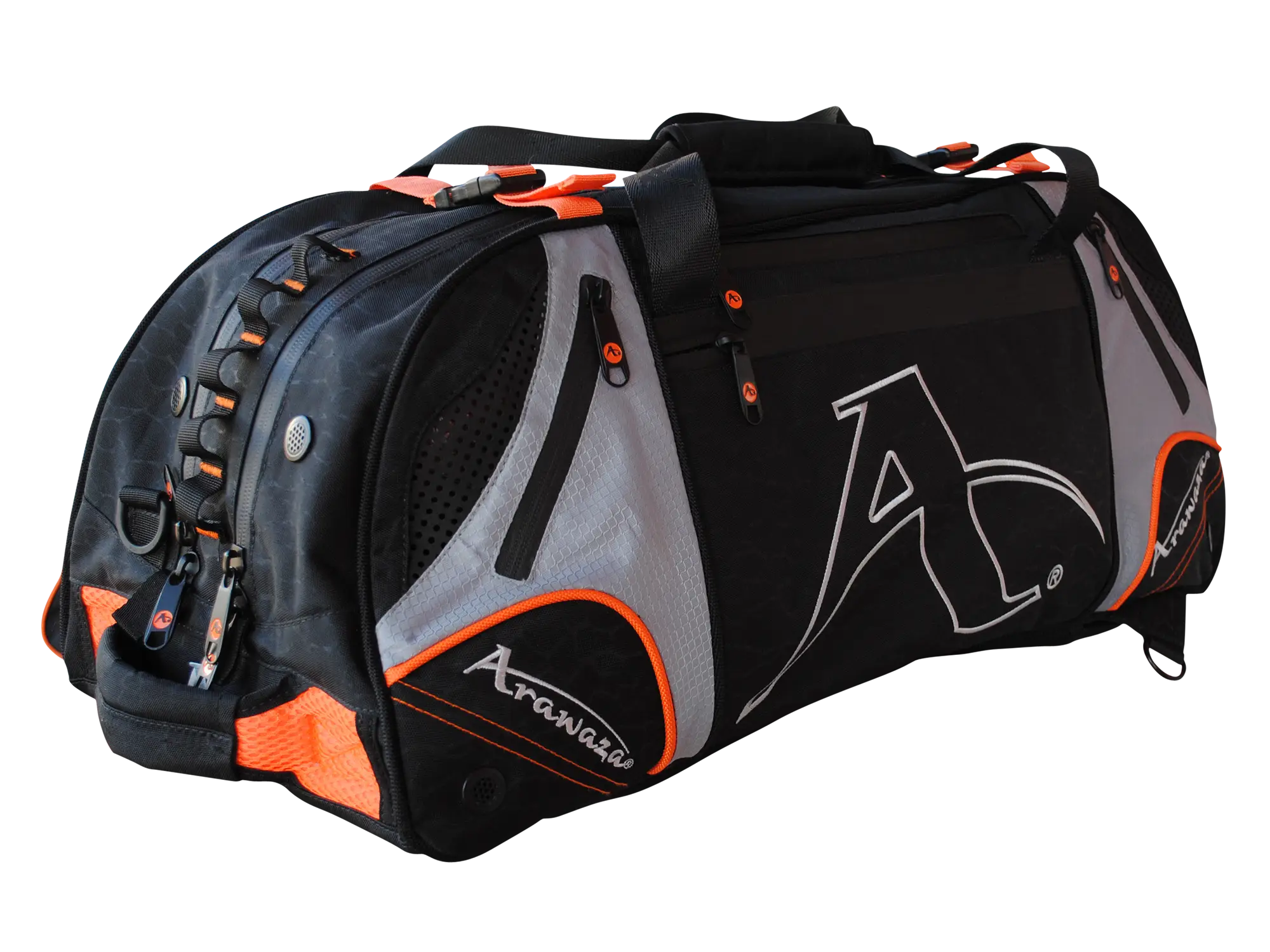 Black and Orange Sports Bag for Gym and Travel