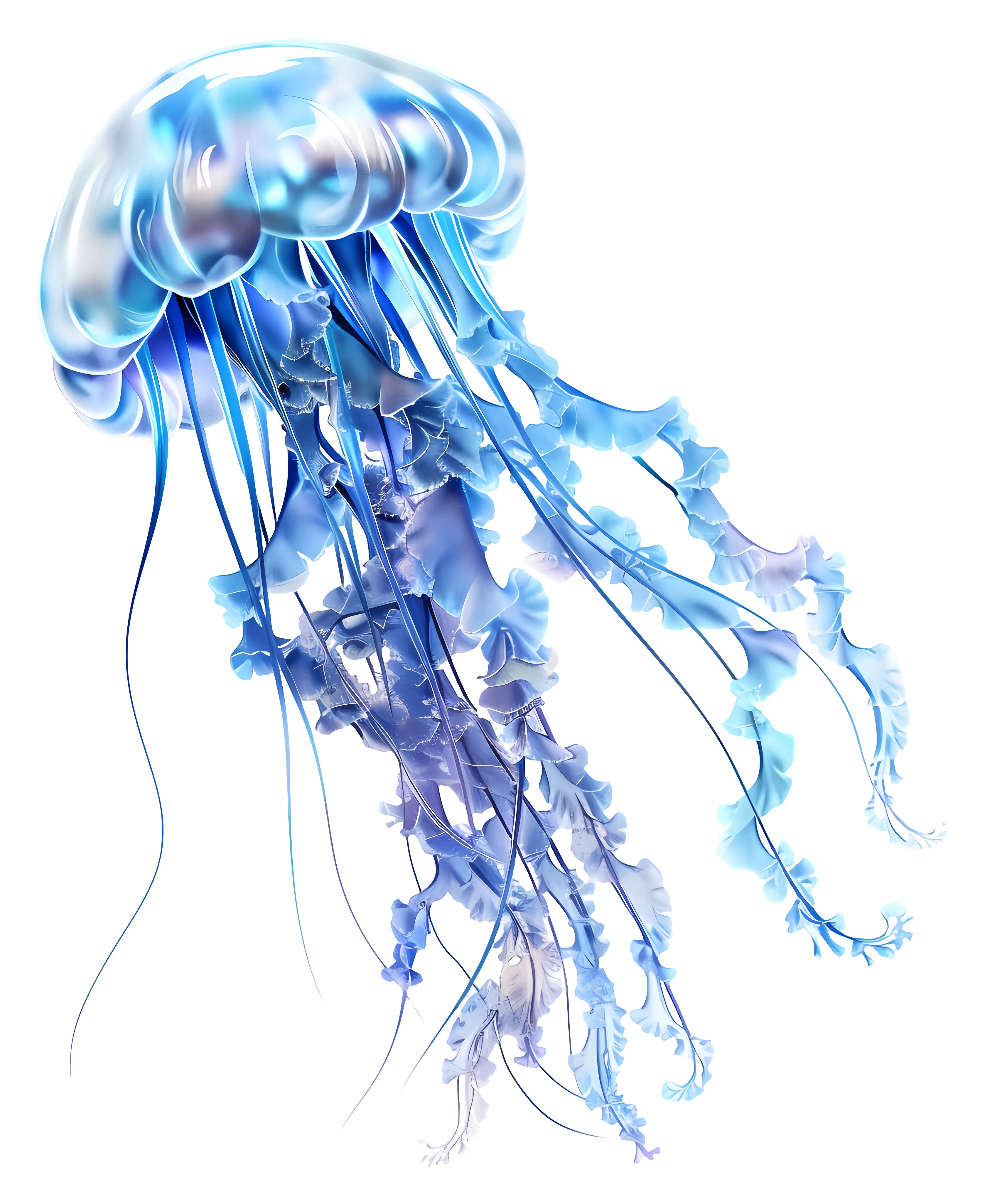 Blue Jellyfish in Ocean