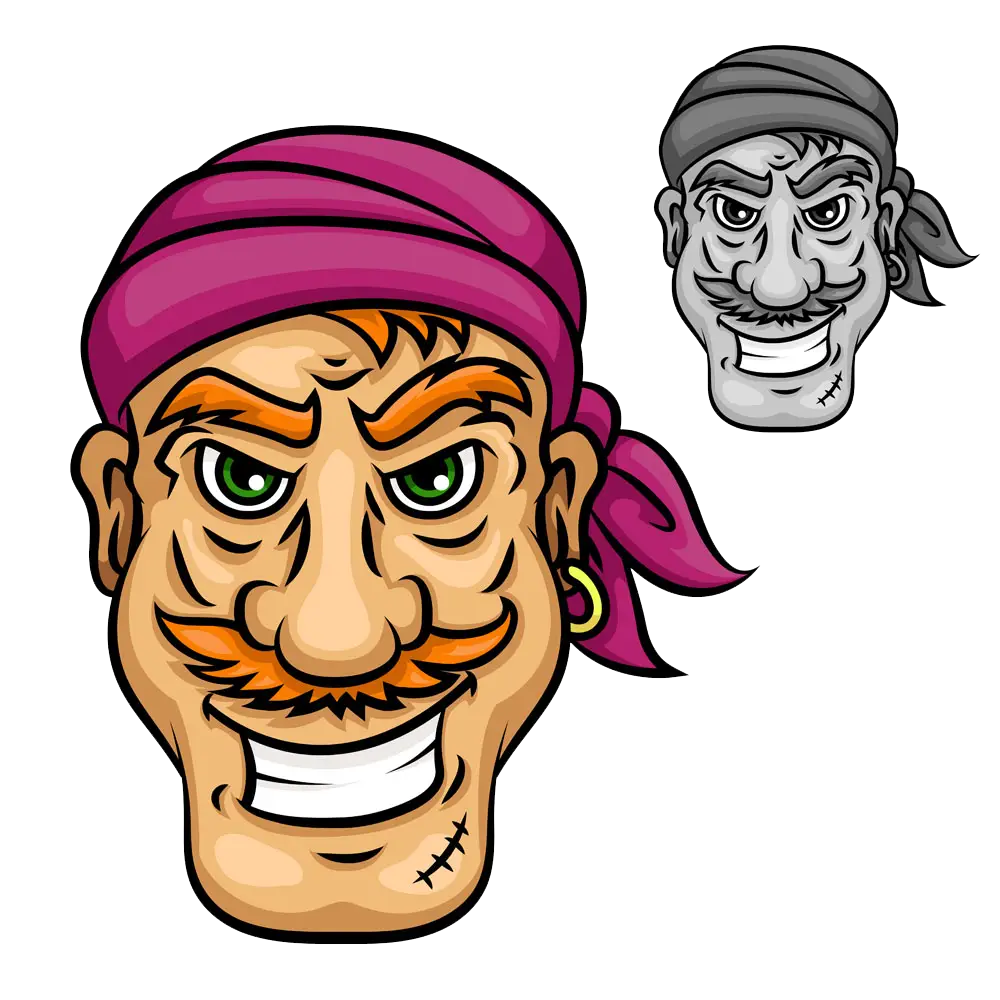 Cartoon Pirate with Bandana