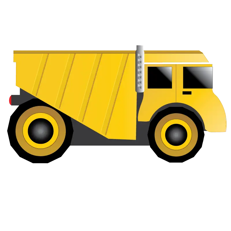 Yellow Construction Dump Truck Illustration