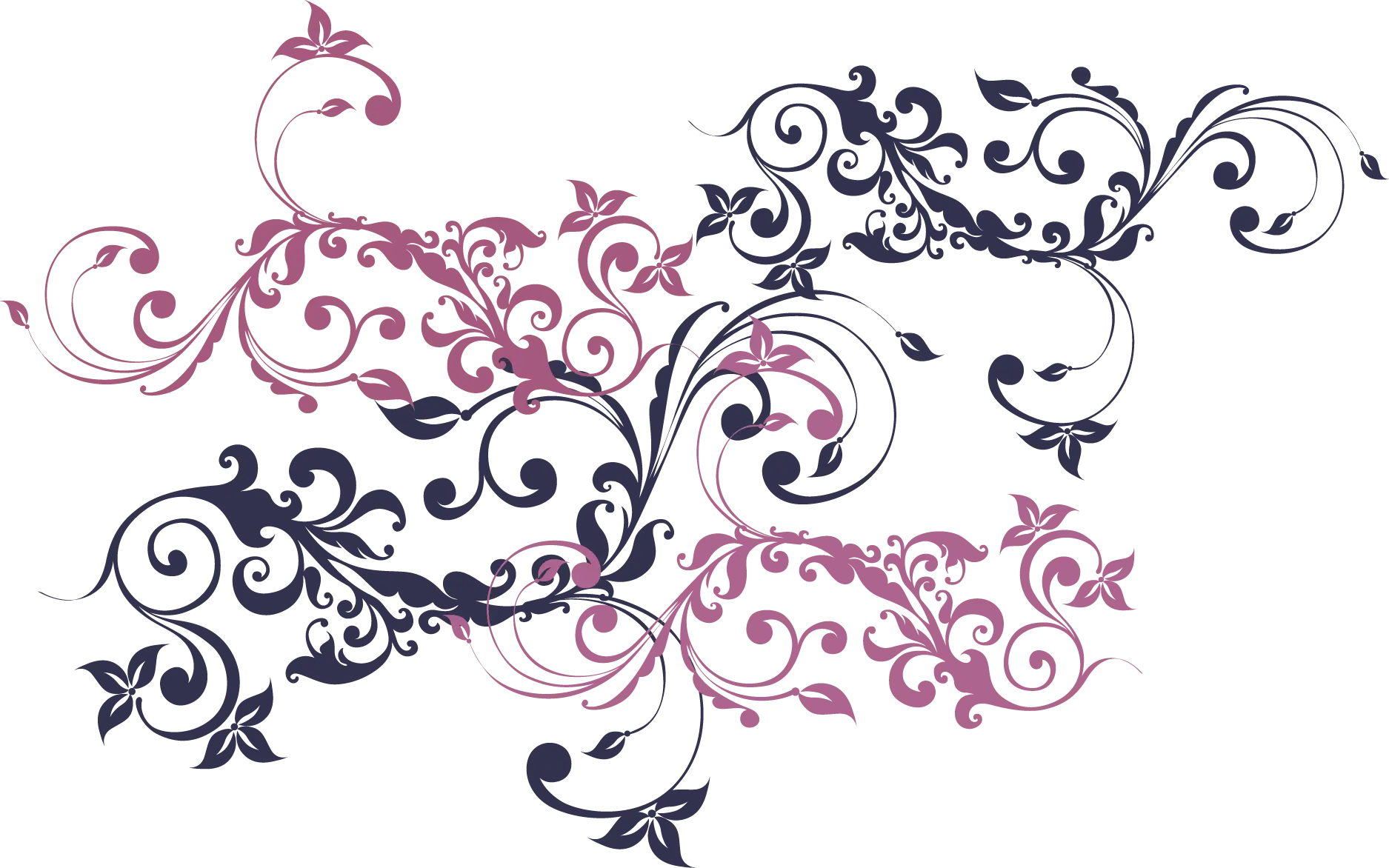 Elegant Floral Swirl in Decorative Pattern