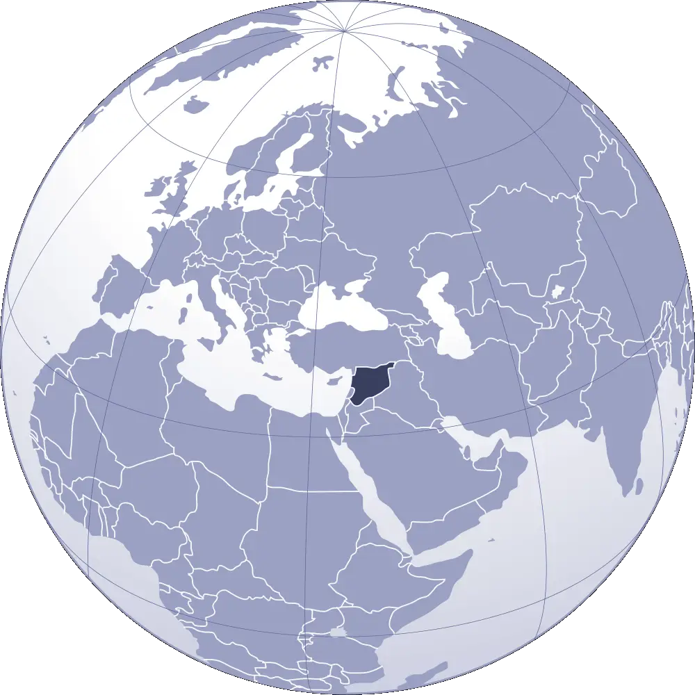 Turkey Highlighted on World Globe Map