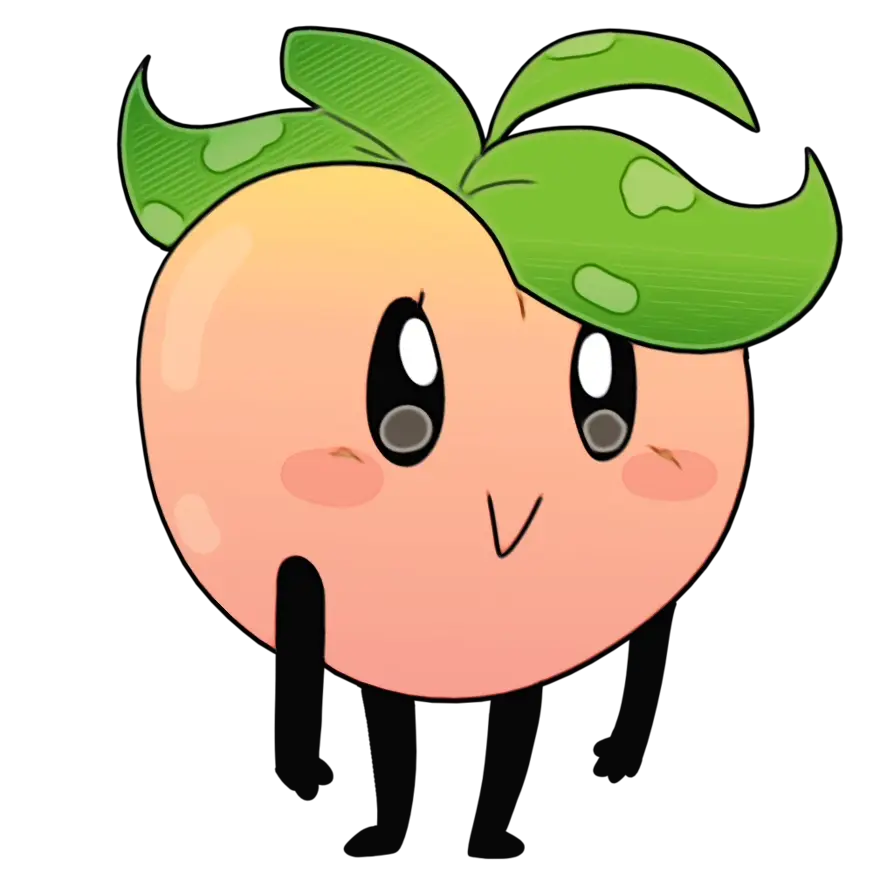 Adorable Cartoon Peach Character