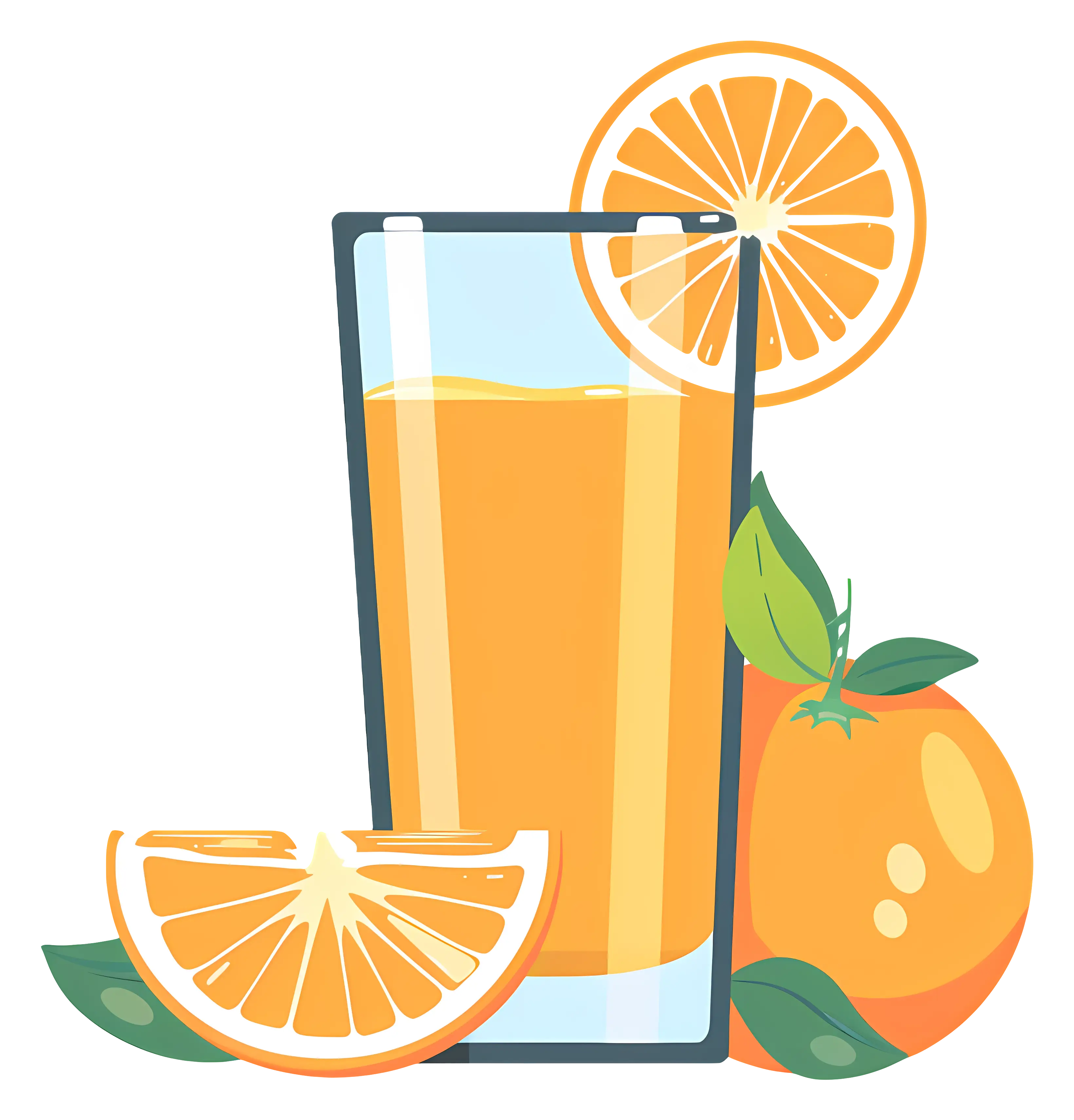 Fresh Orange Juice with Orange Slices