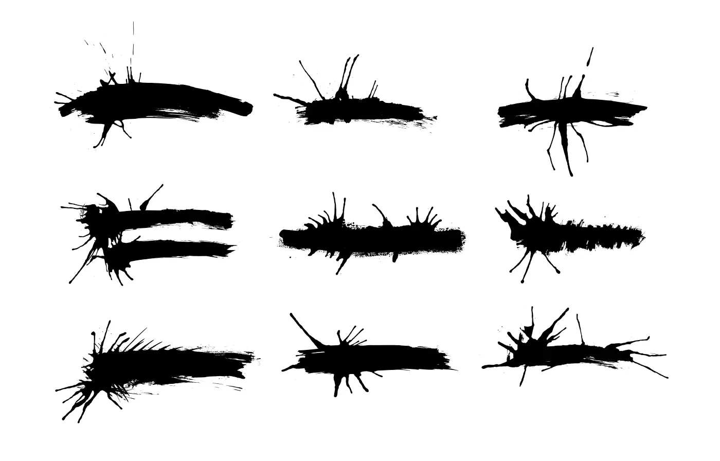 Abstract Black Ink Blots
