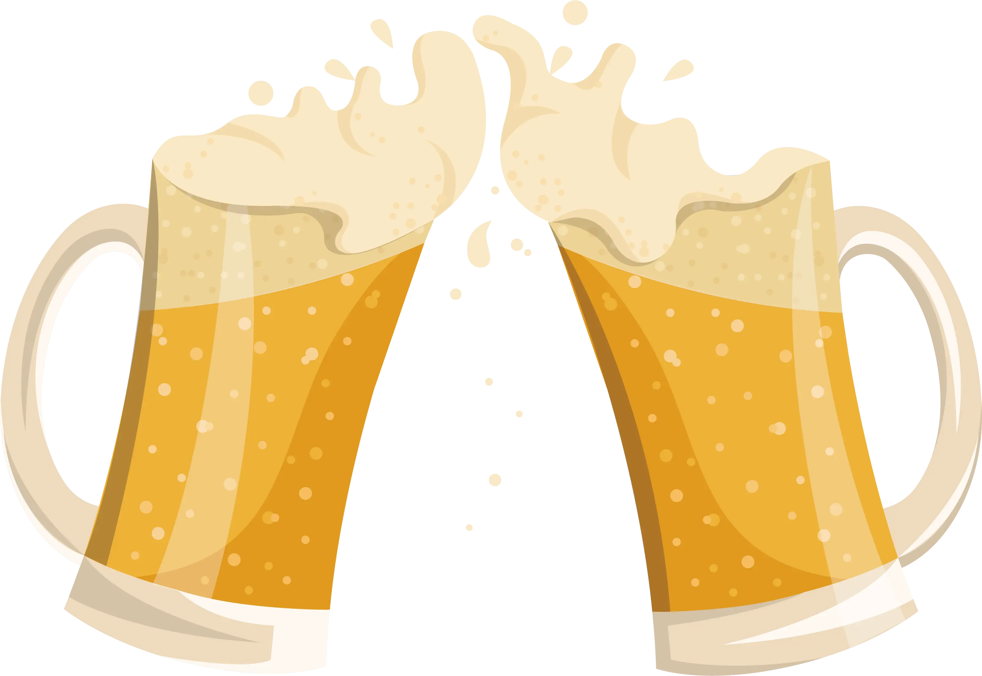 Two Beer Mugs Clinking Together