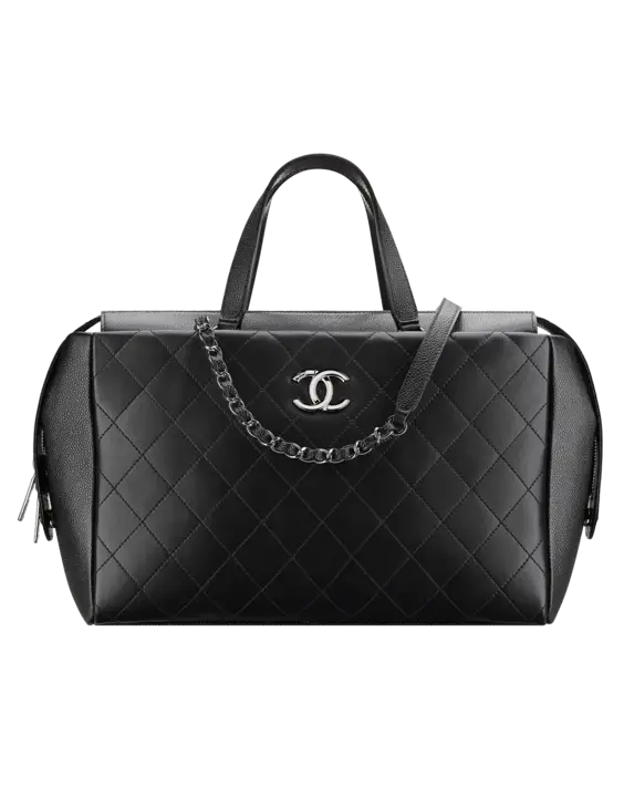 Black Quilted Handbag with Chain