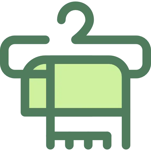 Green Hanger with Towel Illustration