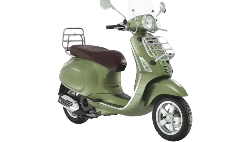 Green Vintage Scooter Side View