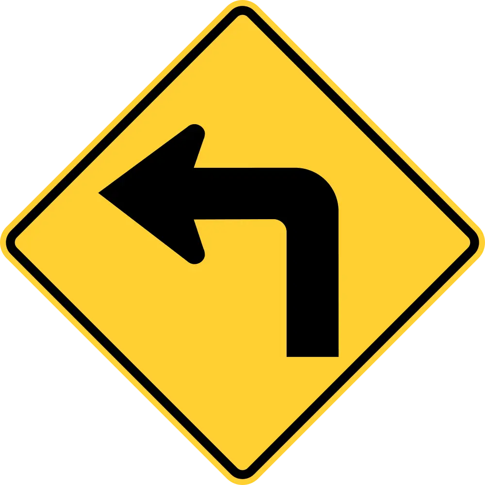 Left Turn Road Sign