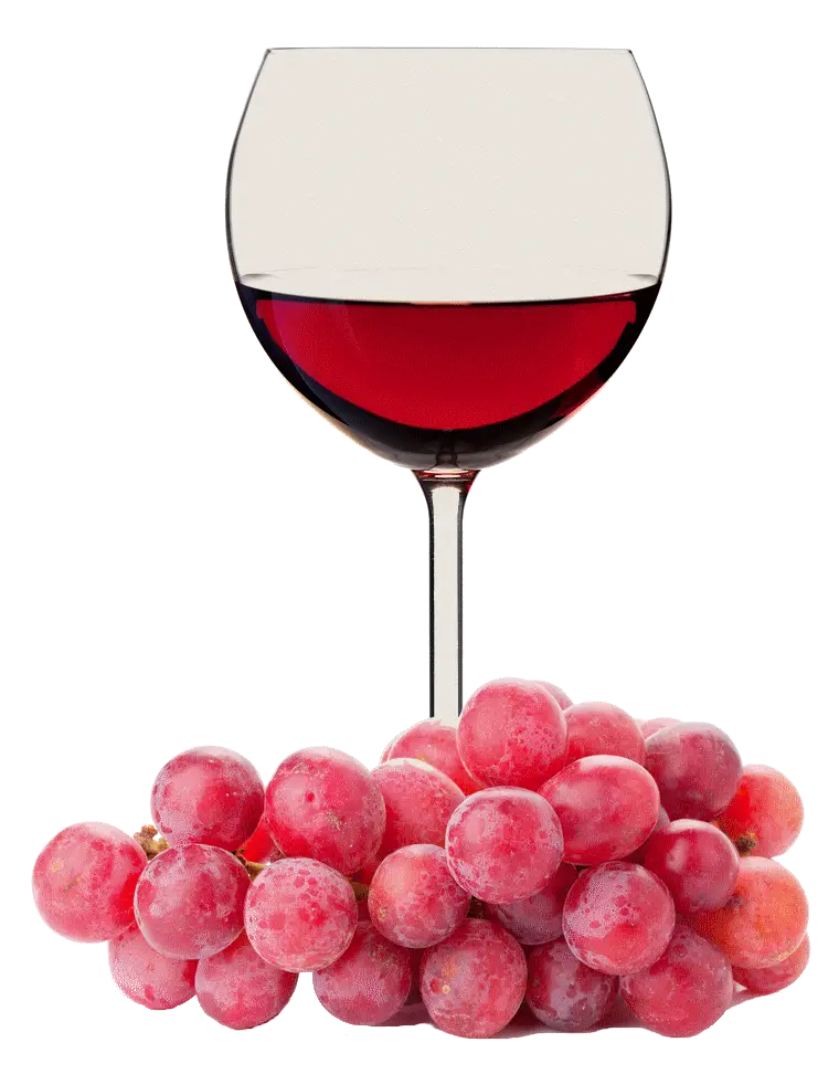 Red Wine Glass with Fresh Grapes