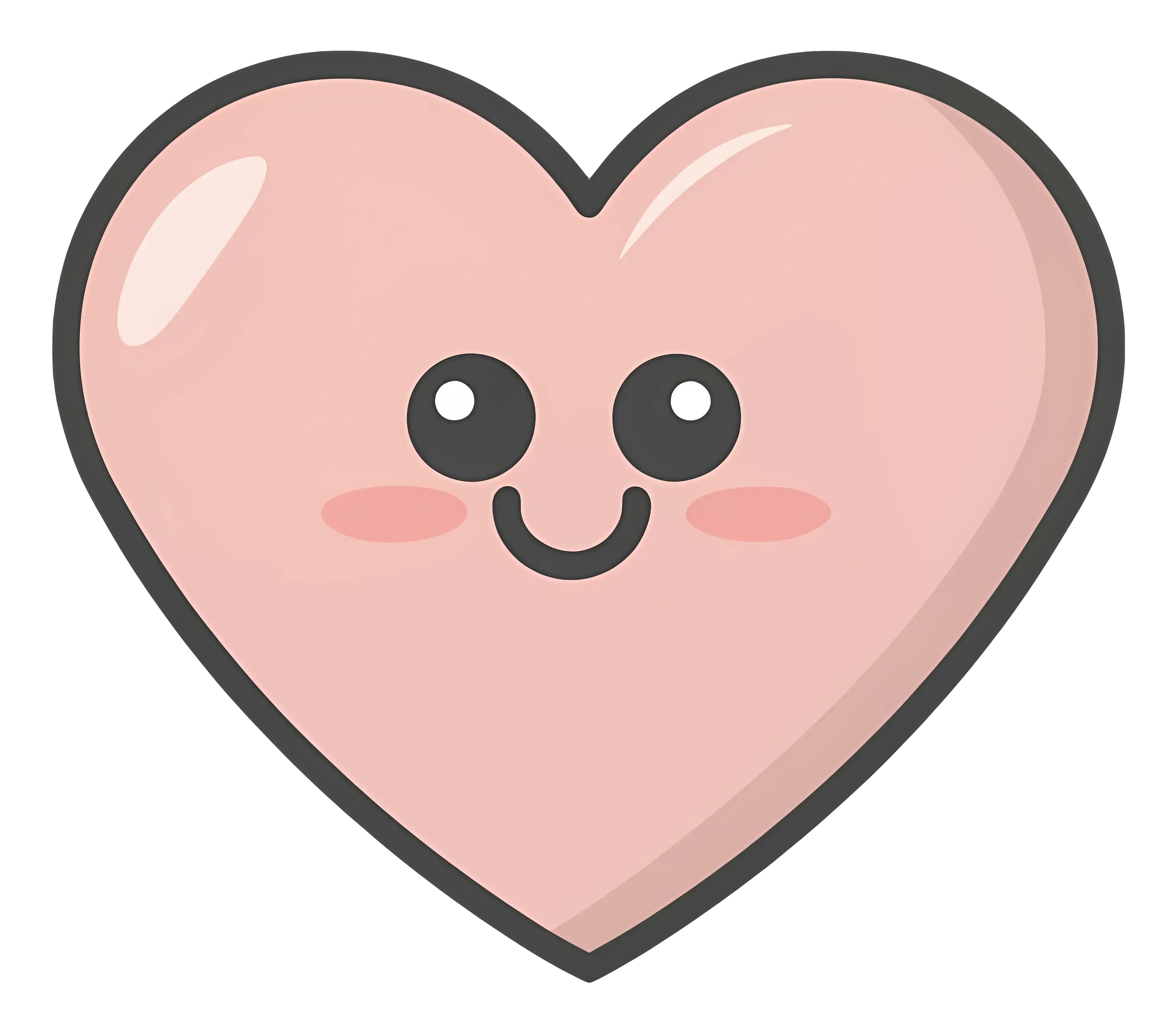 Smiling Pink Heart Cartoon Illustration