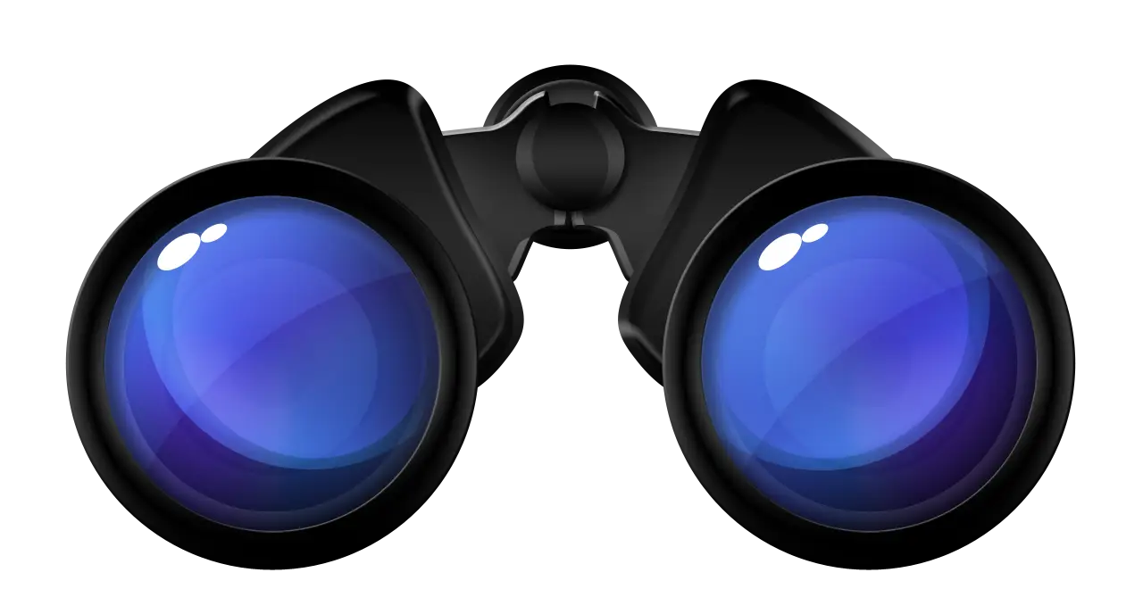 Binoculars with Blue Lenses Illustration
