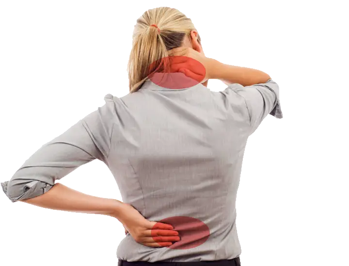 Woman Suffering from Back and Neck Pain