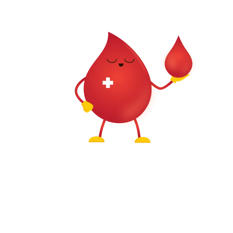 Cute Blood Drop Character