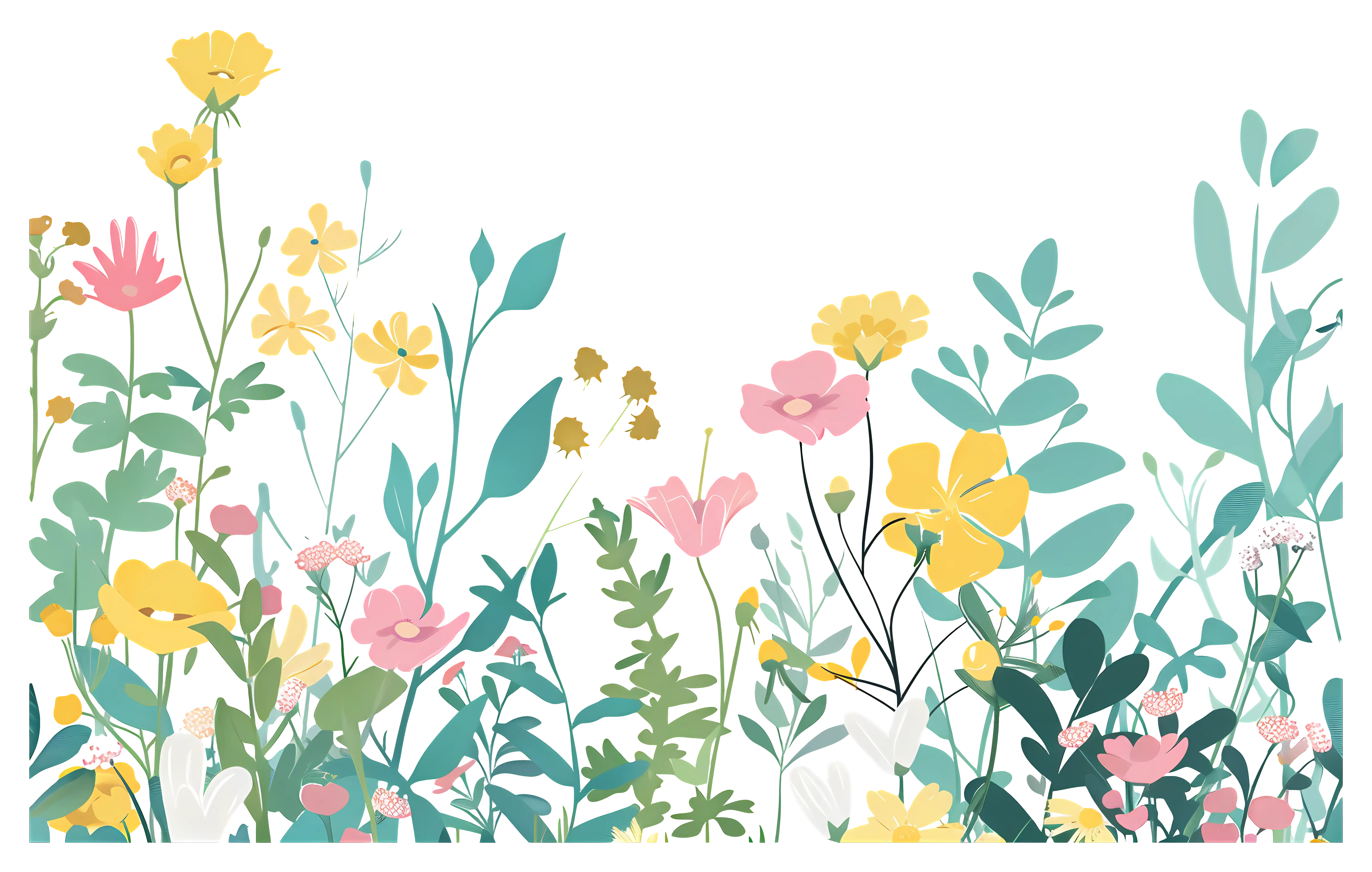 Colorful Flower Meadow Illustration