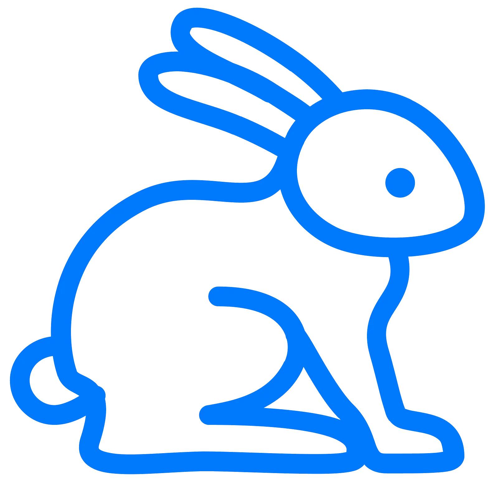 Blue Rabbit Outline Illustration