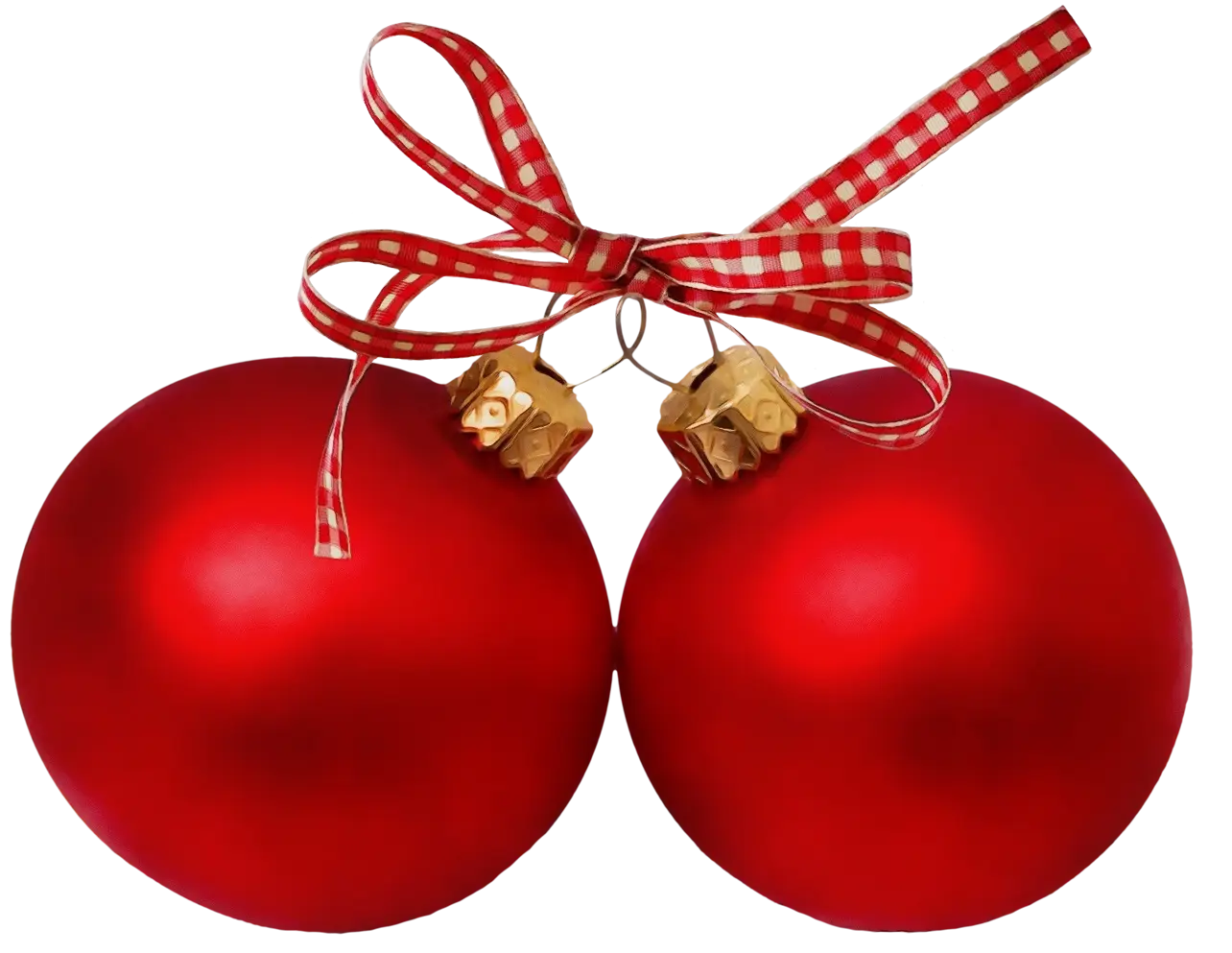 Red Christmas Ornaments with Ribbon
