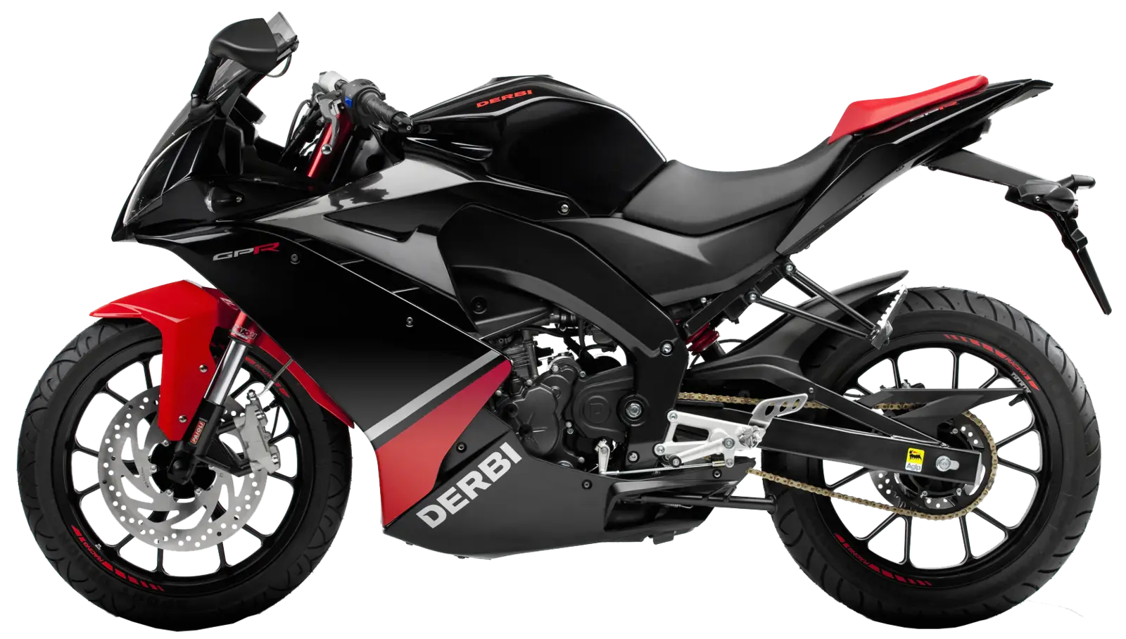 Sleek Black and Red Sports Motorcycle