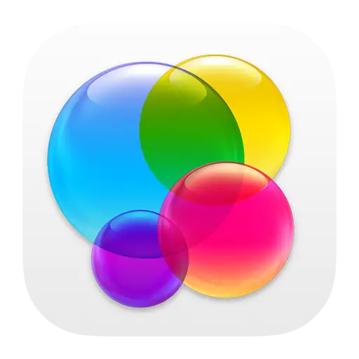 Colorful Glossy Bubbles in Abstract Design