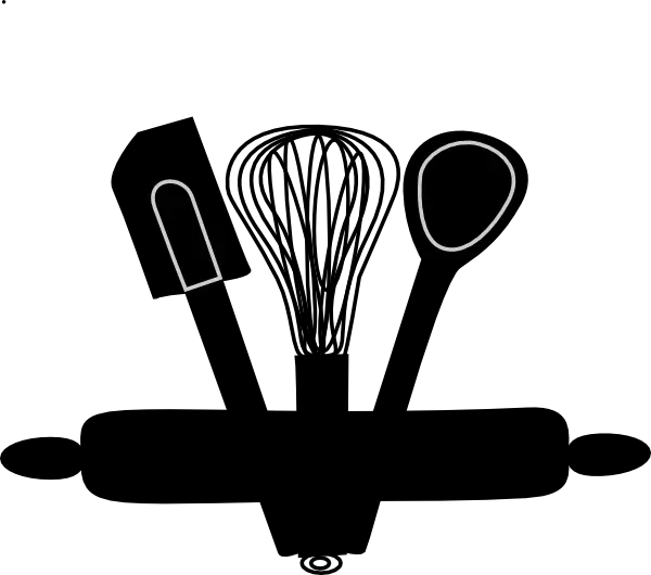 Black Silhouette of Baking Utensils