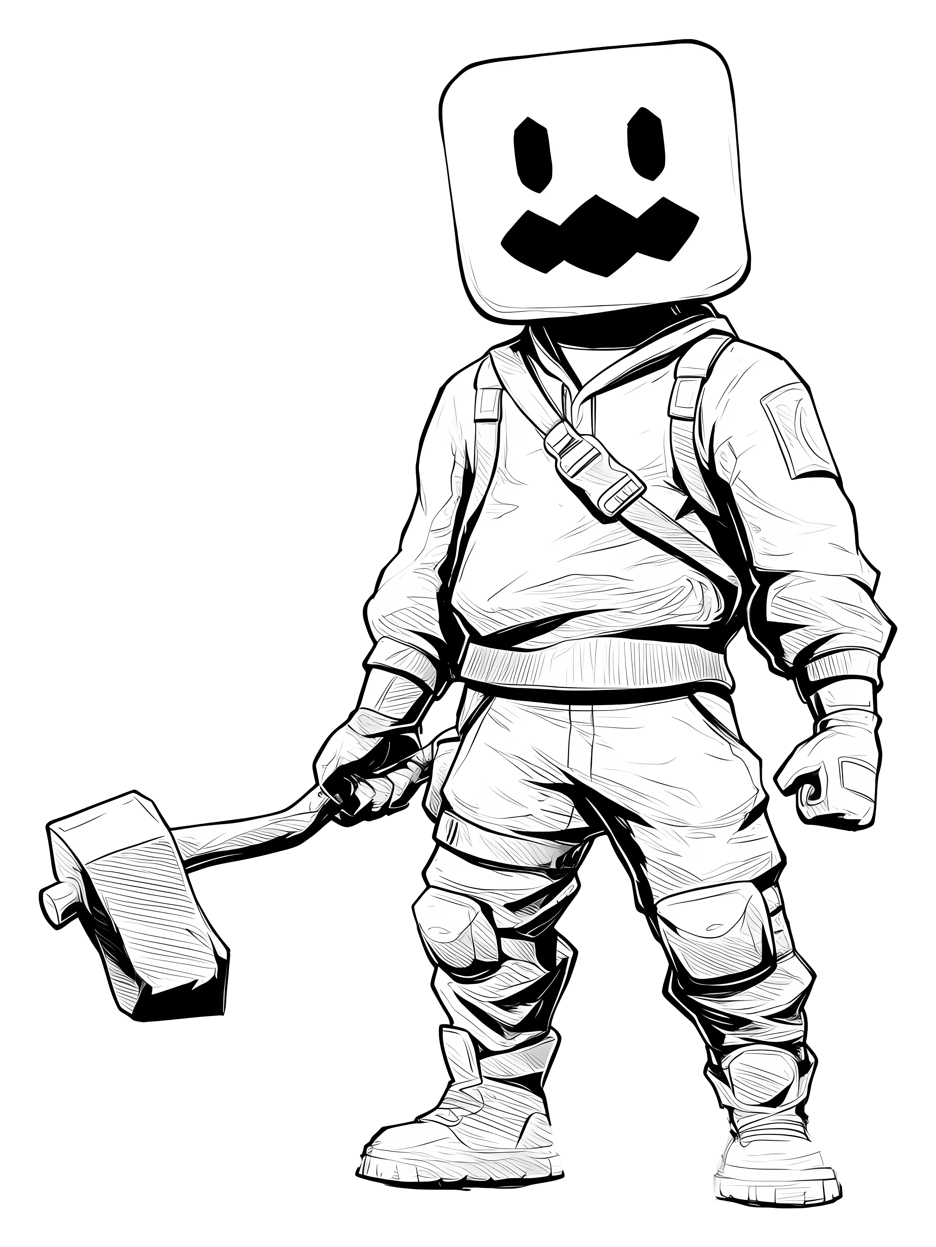 Cartoon Character with Hammer