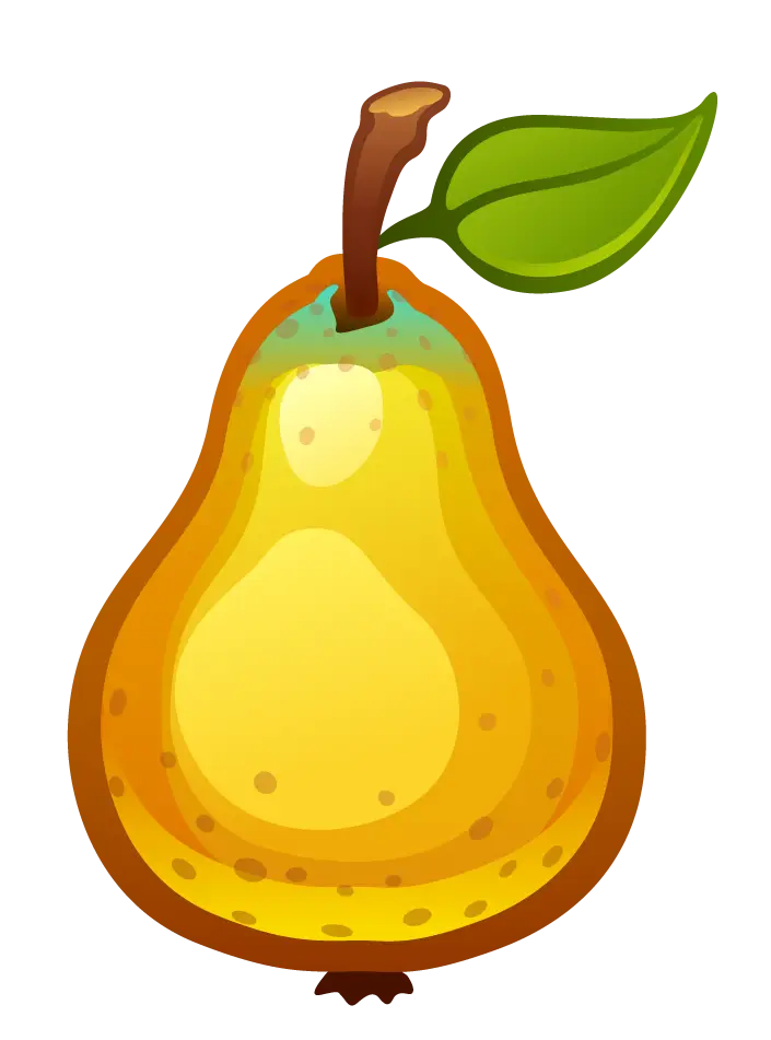 Yellow Pear Fruit Illustration