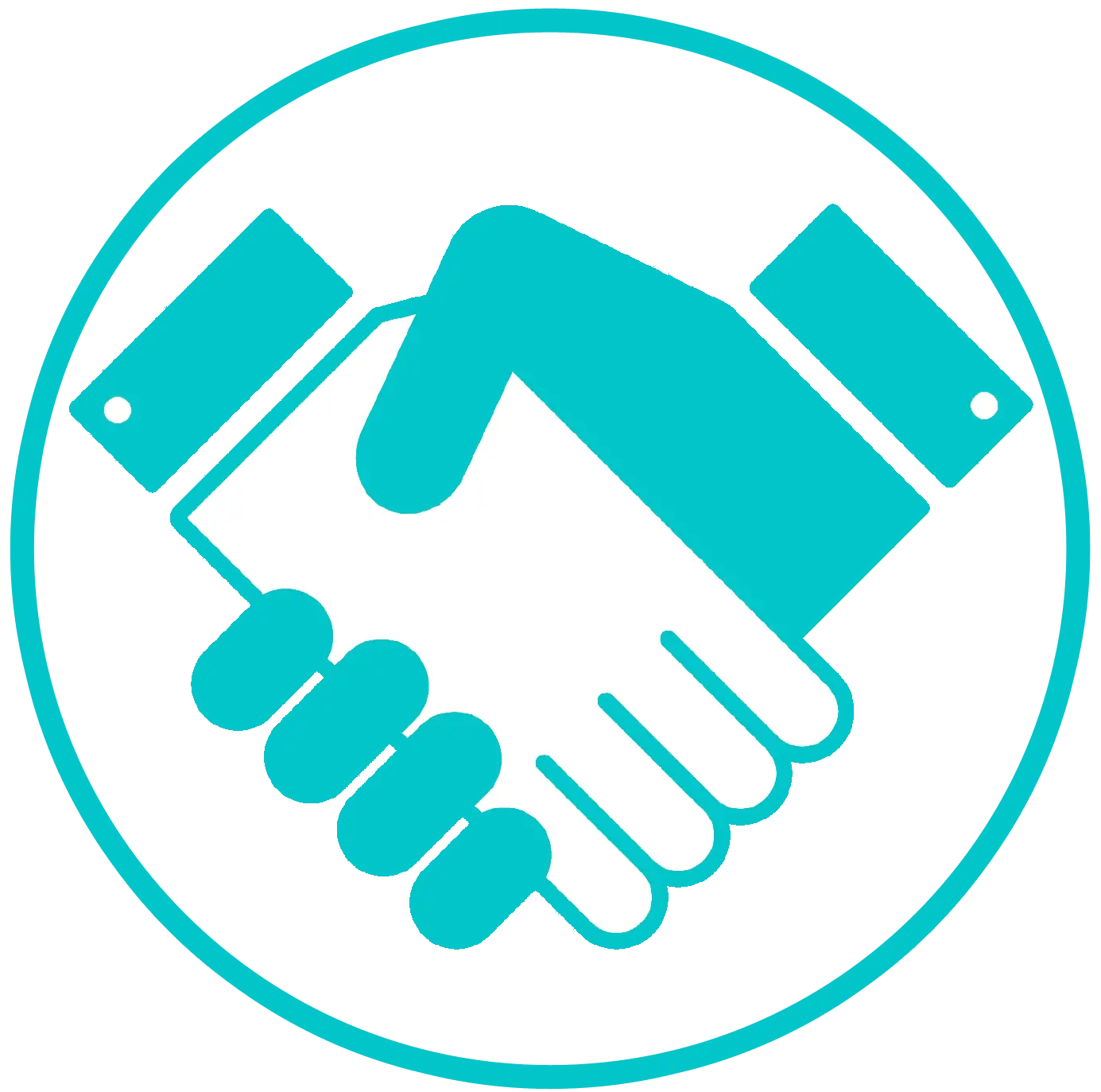 Teal Handshake Logo for Collaboration