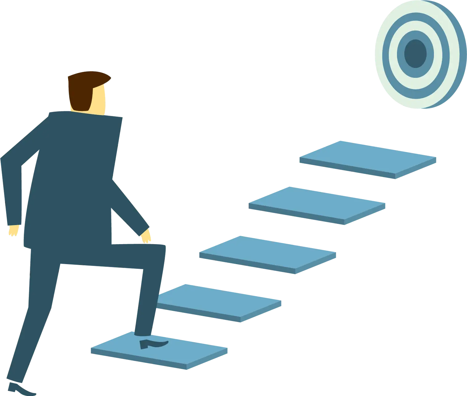 Man Climbing Stairs Illustration