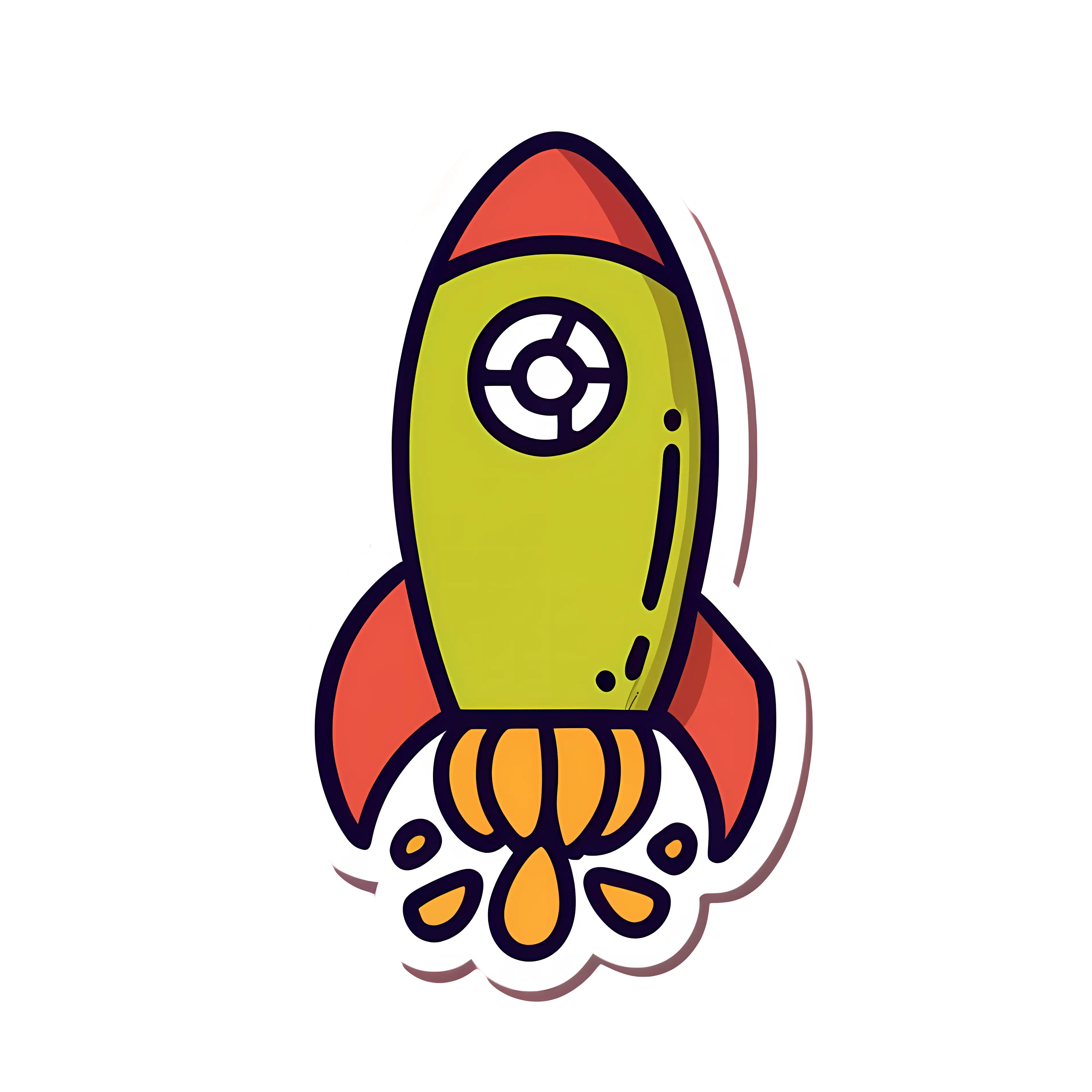 Green Rocket Toy Illustration