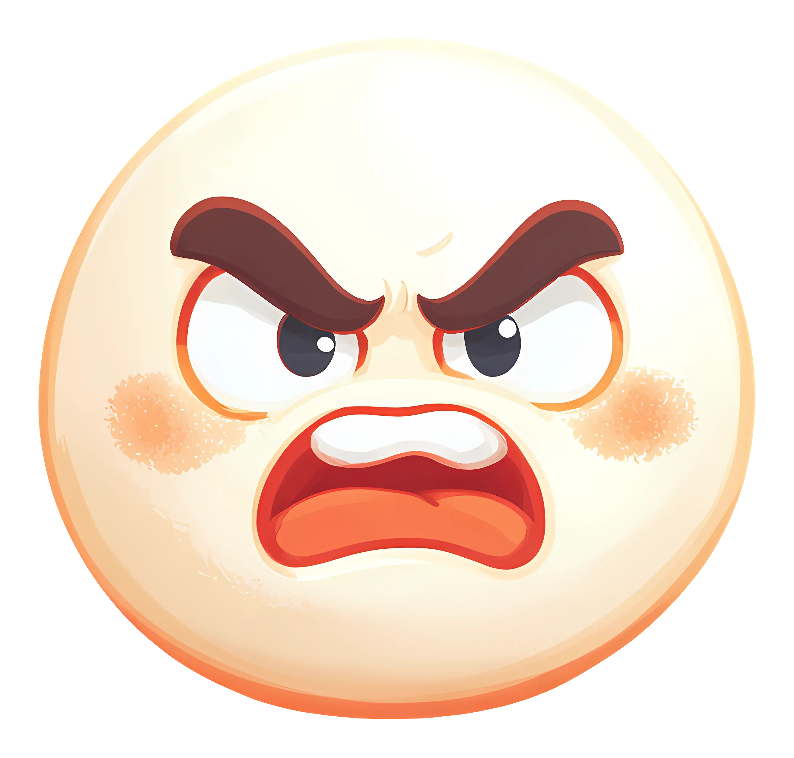 Angry Emoji with Red Cheeks