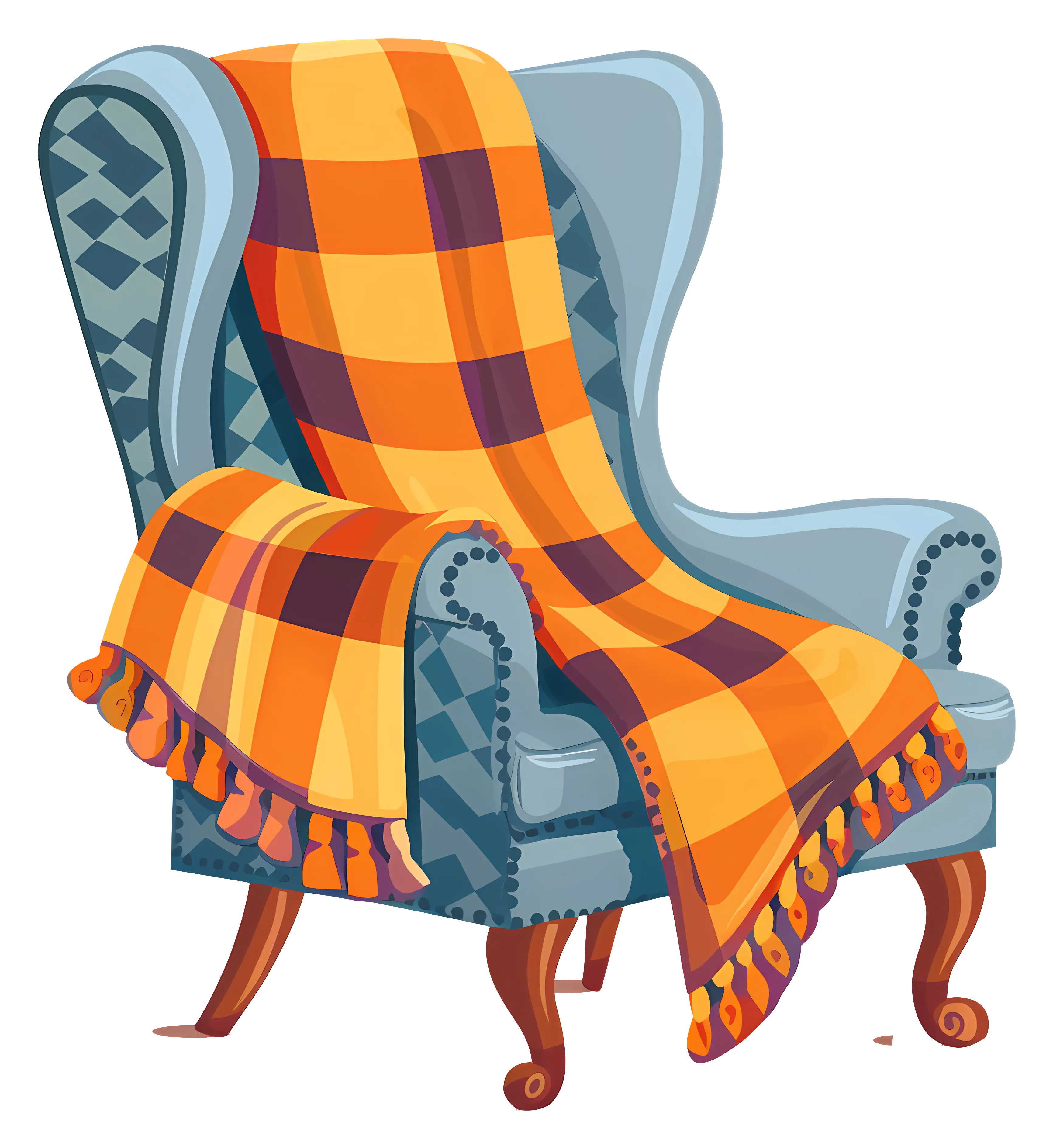 Cozy Armchair with Blanket
