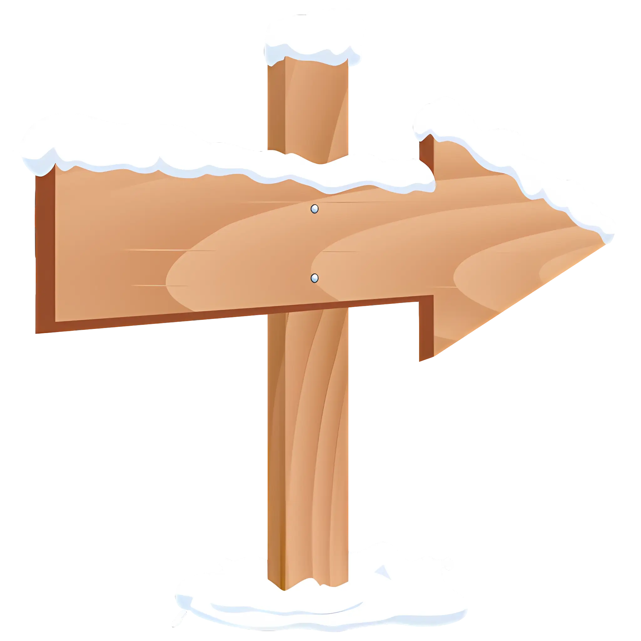 Snow-covered Wooden Signpost