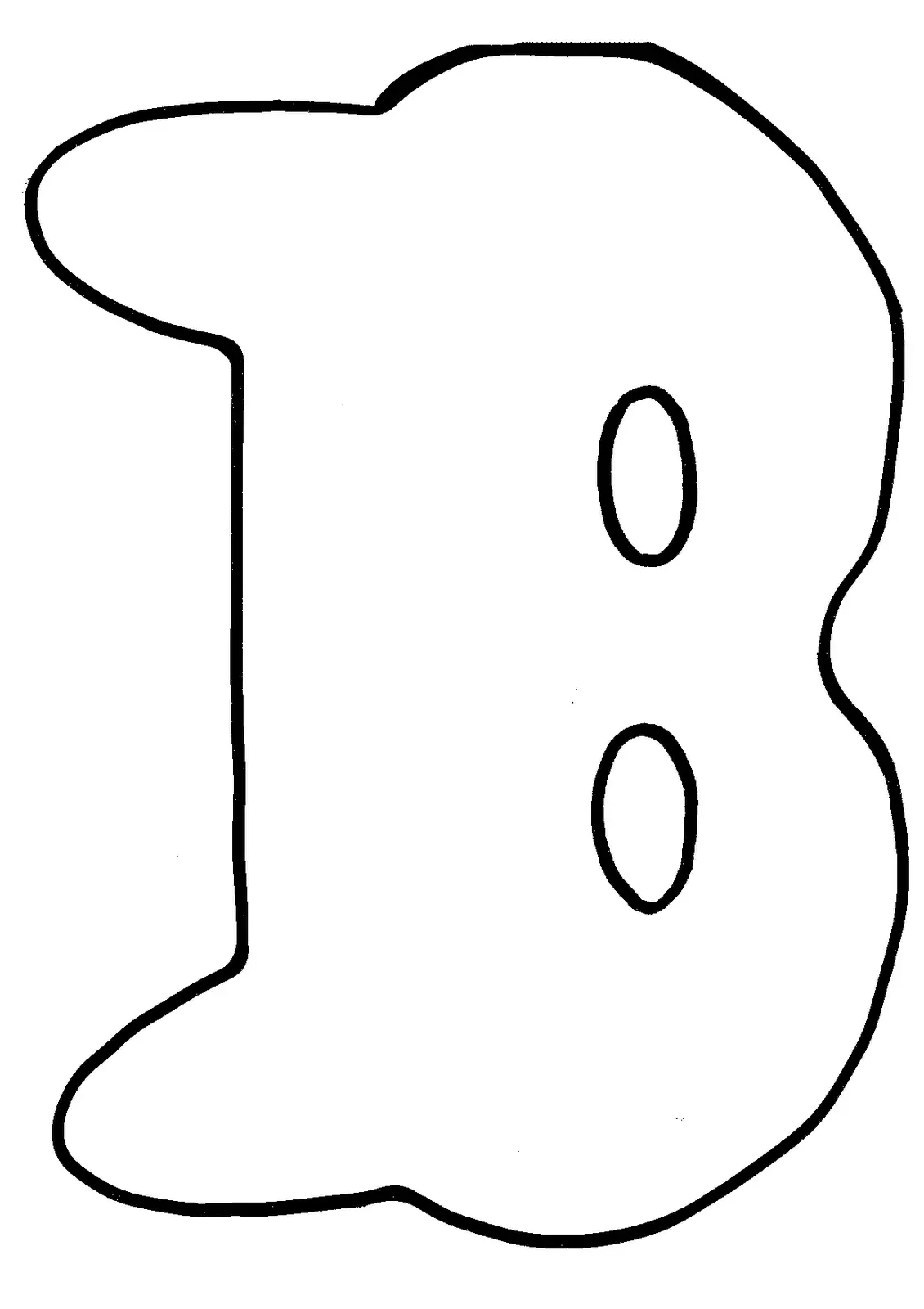 Black and White Outline of Letter B