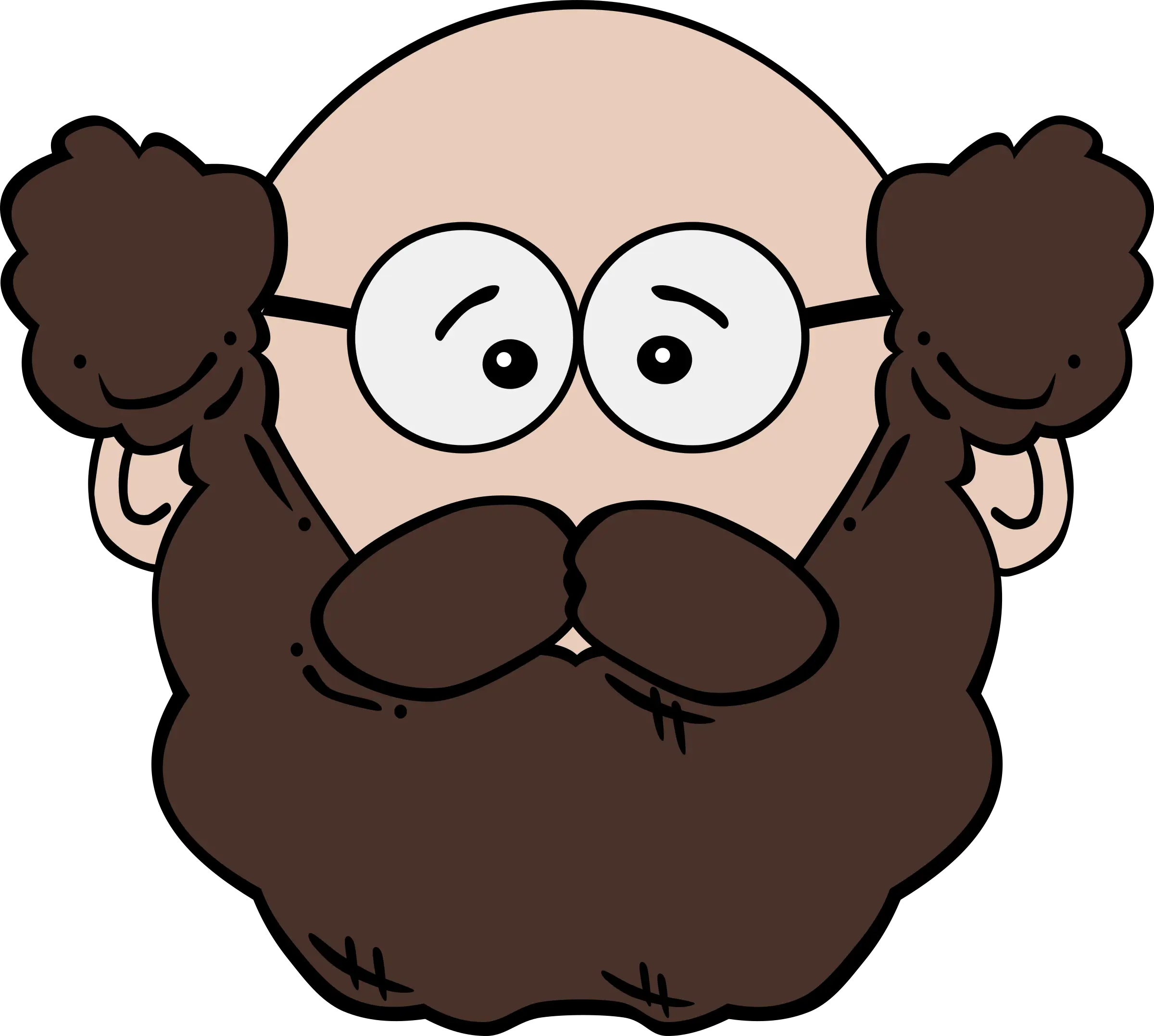 Cartoon Bald Man with Beard