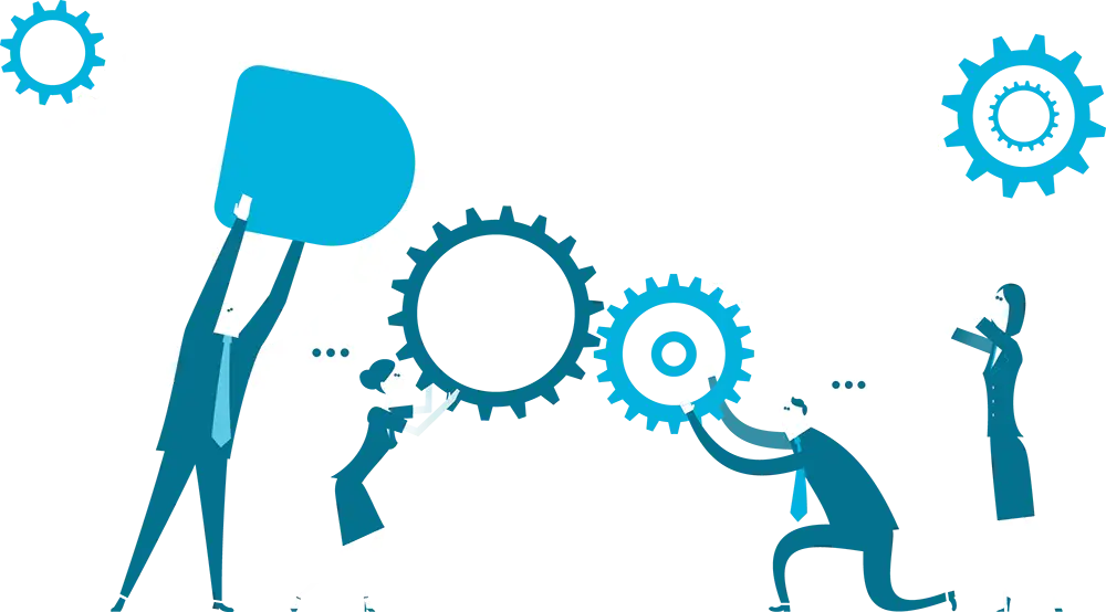 Teamwork Concept Illustration with Gears