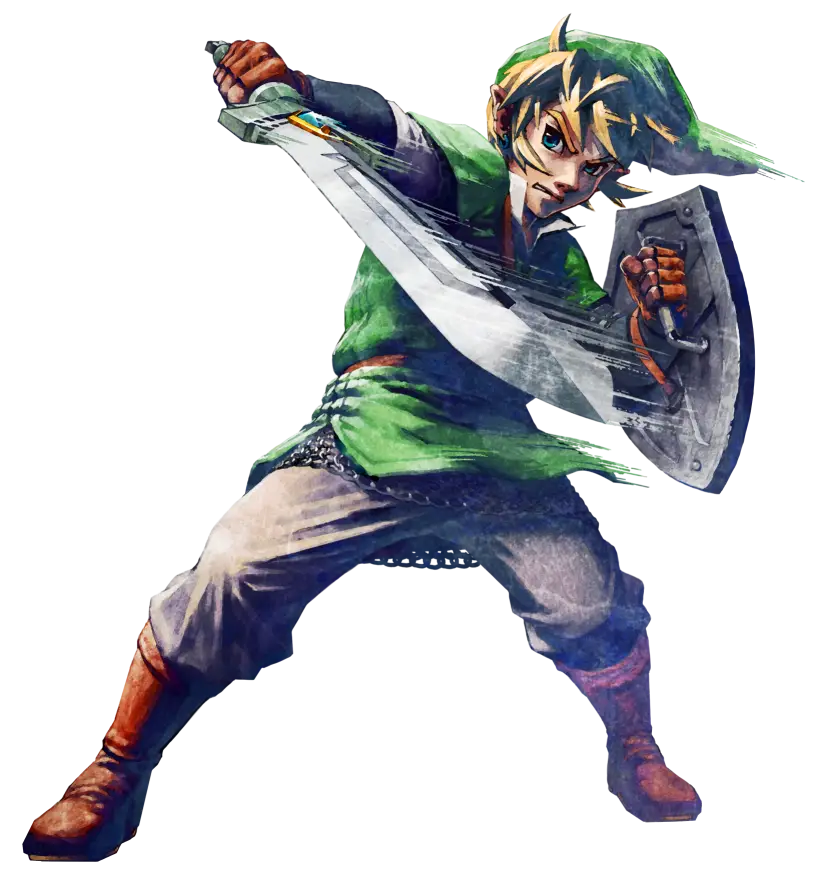 Cartoon Swordsman in Green Outfit