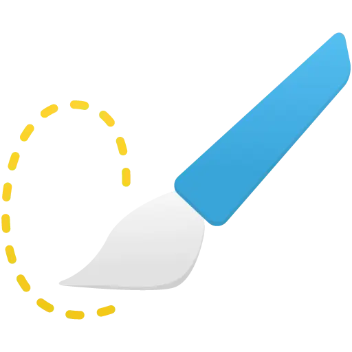 Paintbrush with Dotted Path Icon for Design