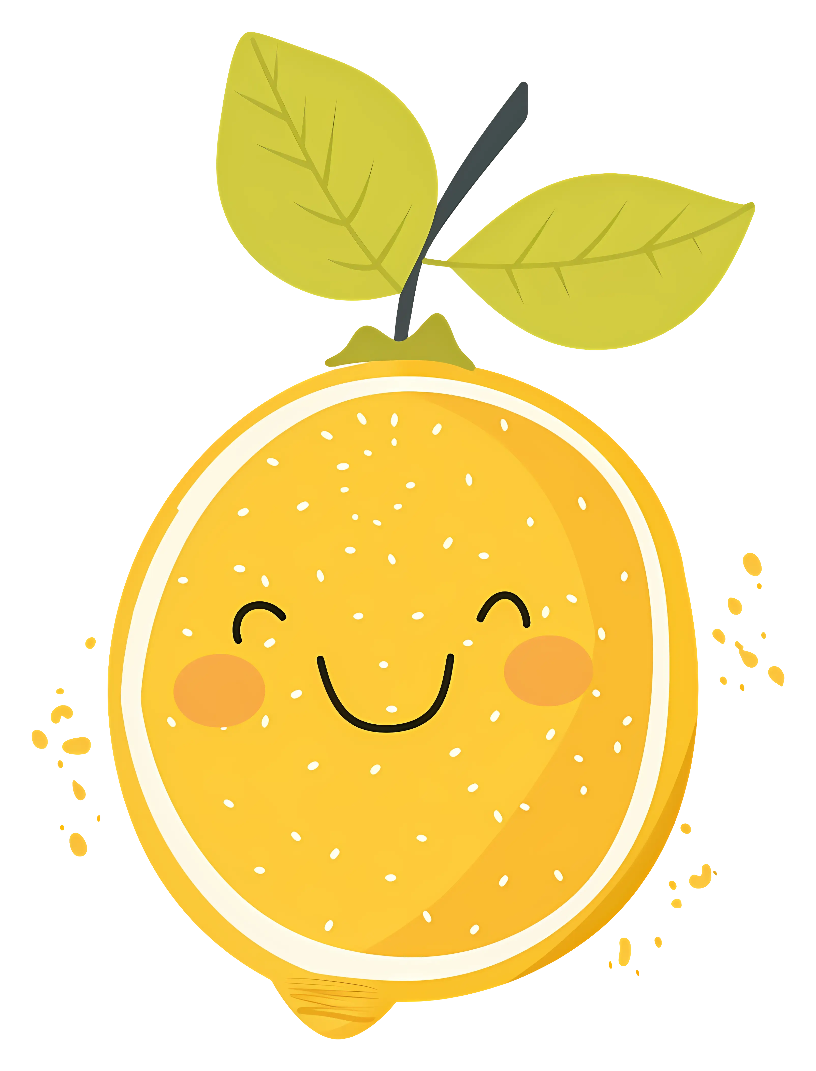 Cheerful Smiling Lemon Cartoon Illustration