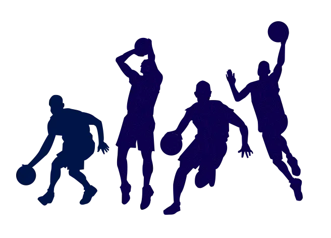 Basketball Player Silhouettes in Motion