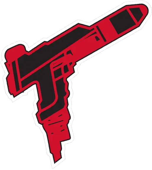 Red and Black Nail Gun Illustration