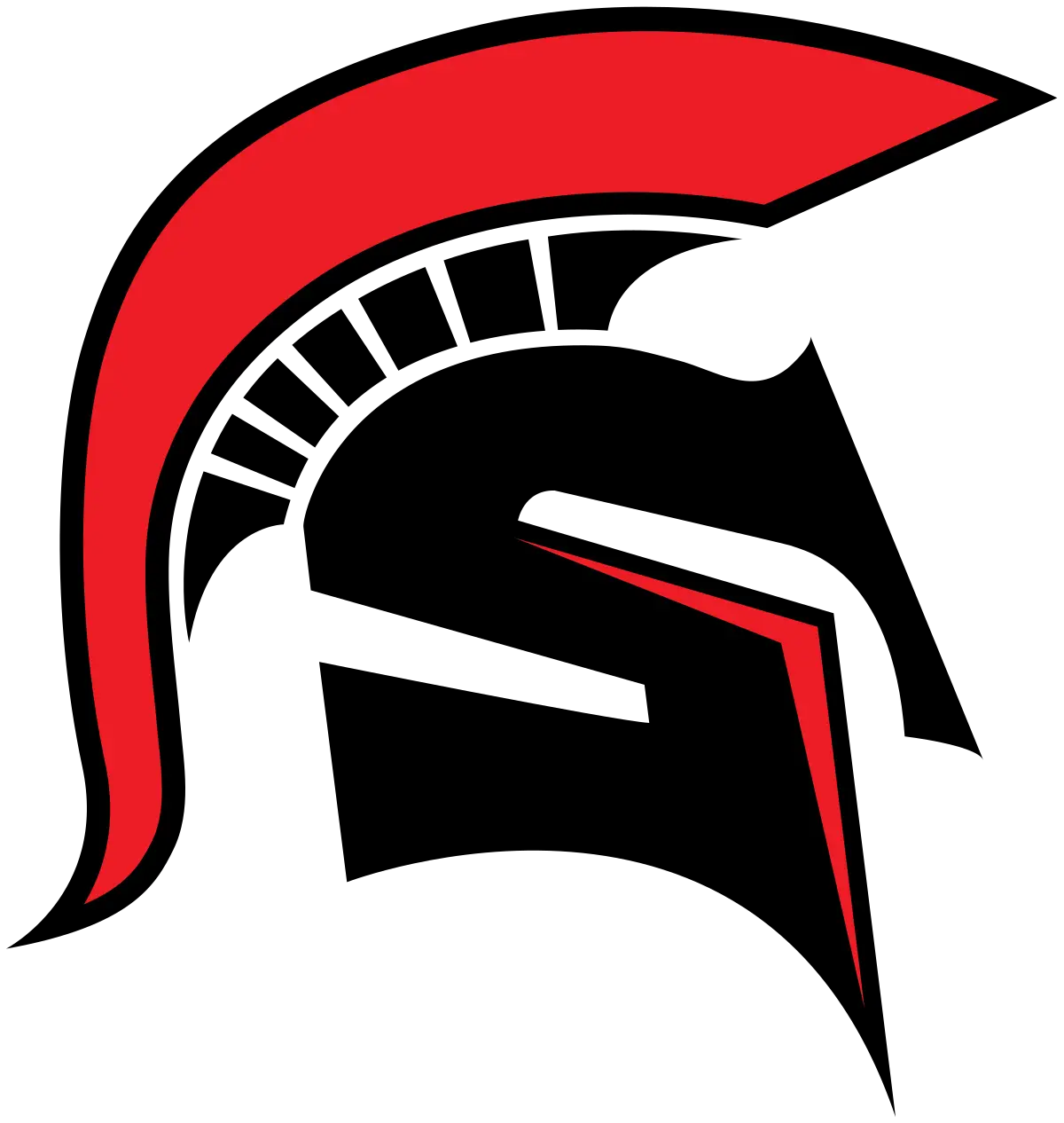 Red and Black Spartan Helmet Emblem