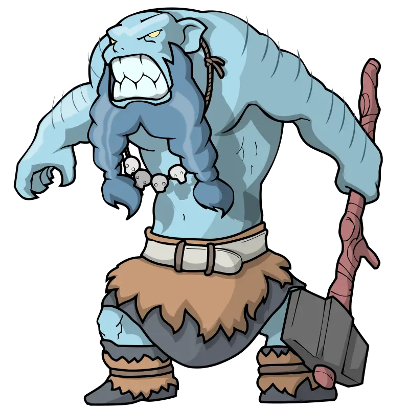 Cartoon Troll with Hammer
