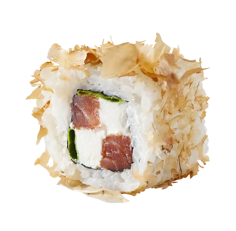 Sushi Roll with Topping Close-up