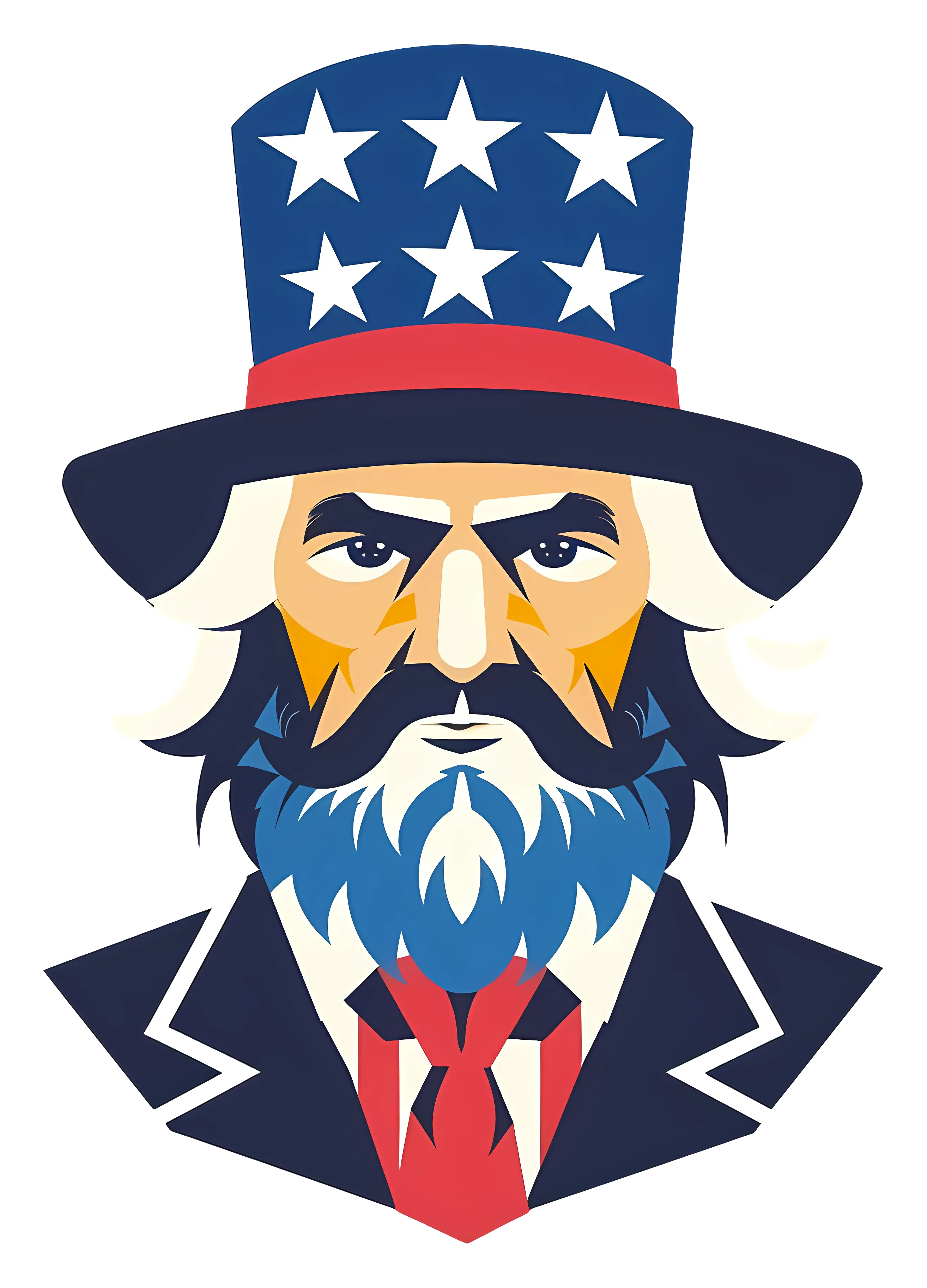 Uncle Sam Patriotic Cartoon Illustration