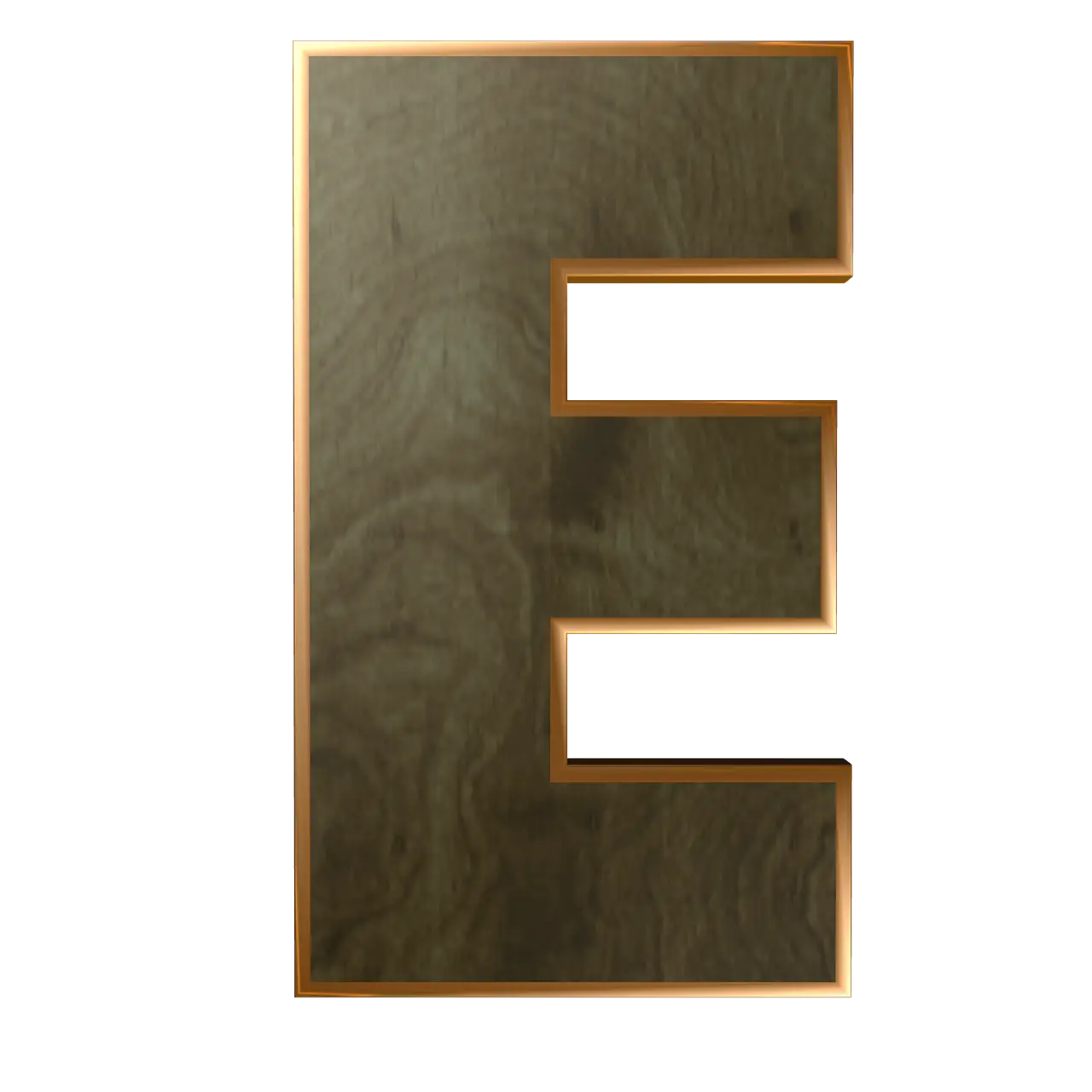 Decorative Wooden Letter E