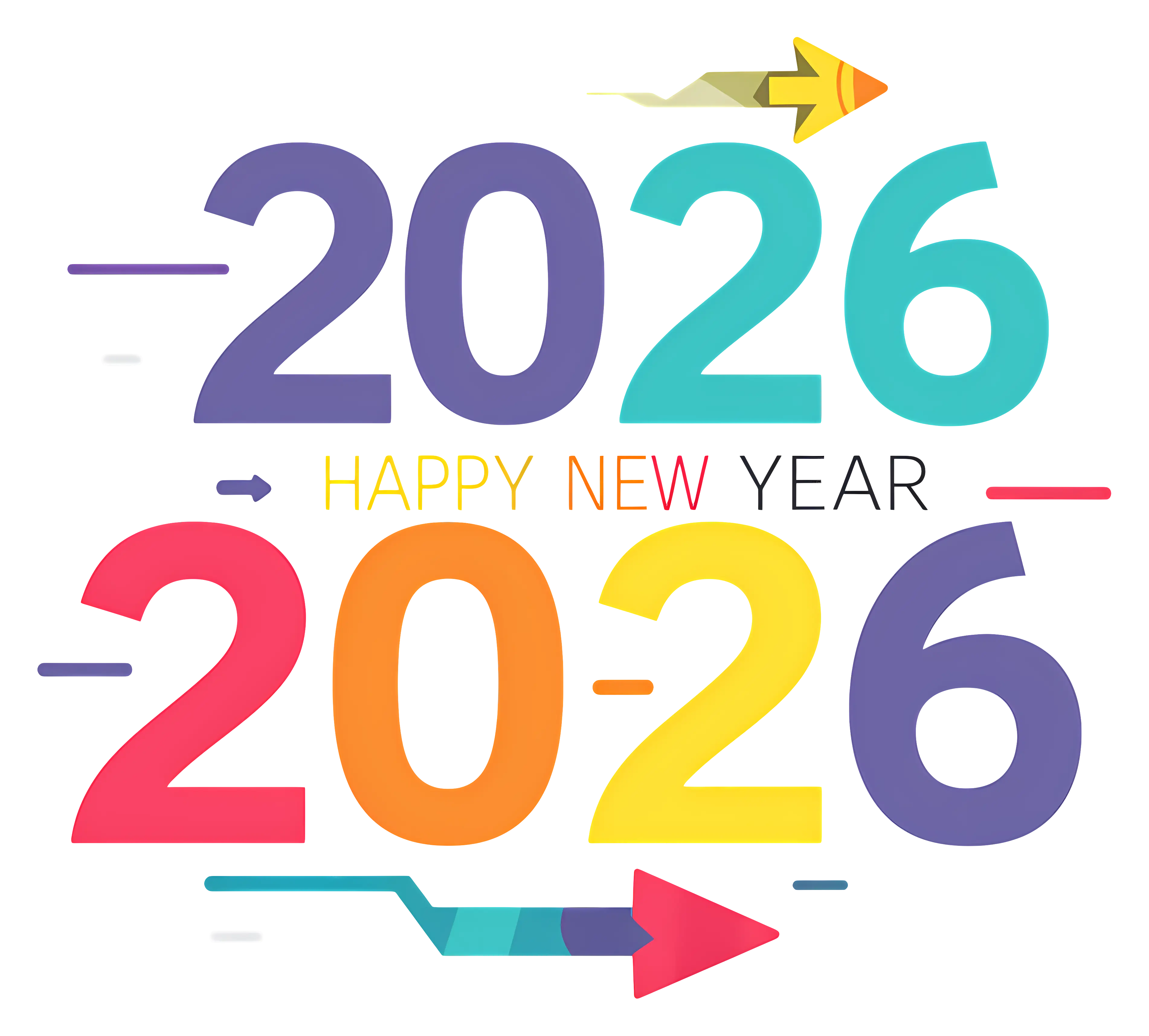 Happy New Year 2024 with Colorful Confetti