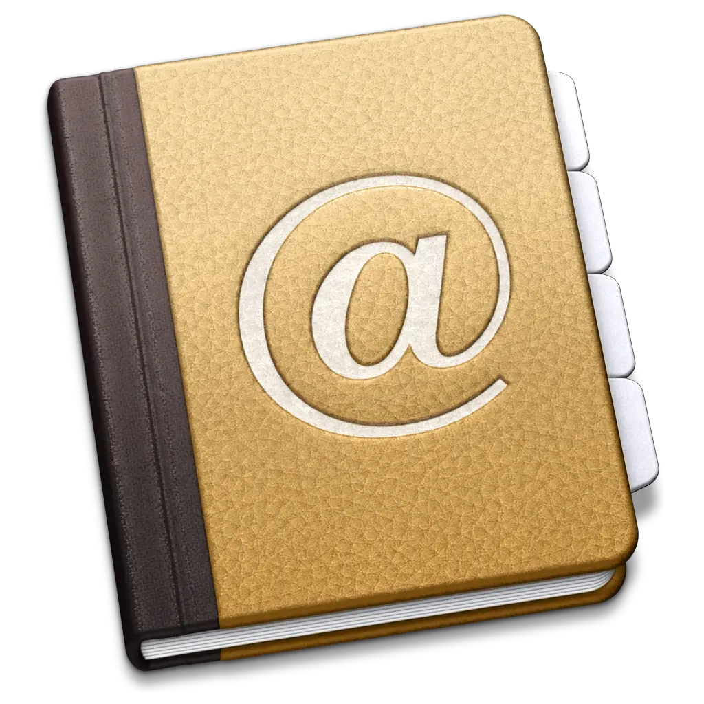 Address Book Icon with Gold Cover